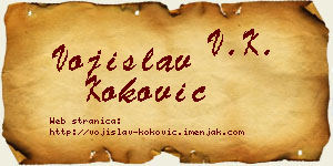 Vojislav Koković vizit kartica